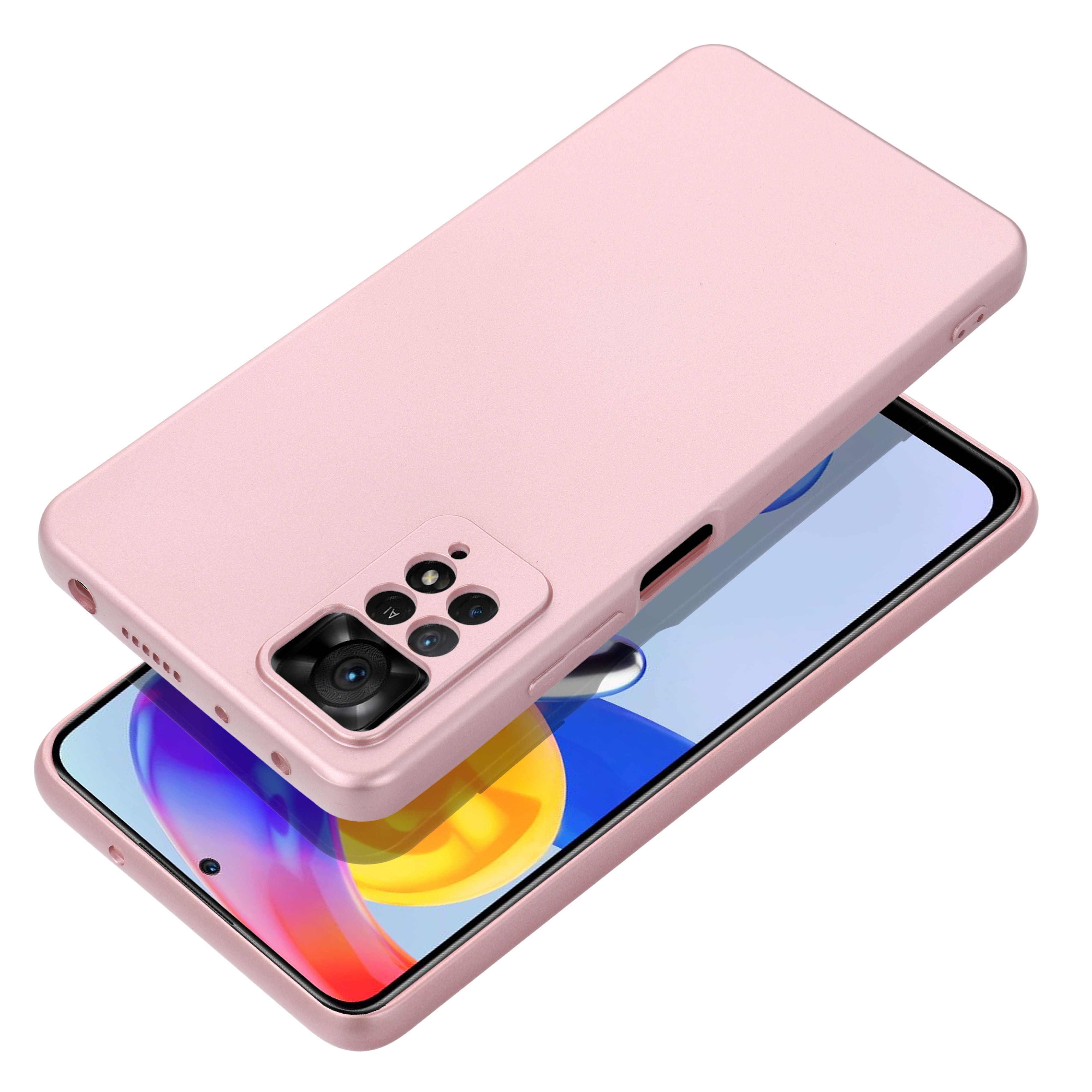 Silikoon Metallic Samsung A22 5G (roosa)
