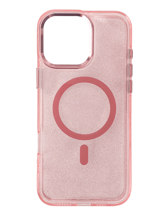 Ümbris Glitter MagSafe iPhone 16 Pro (roosa)