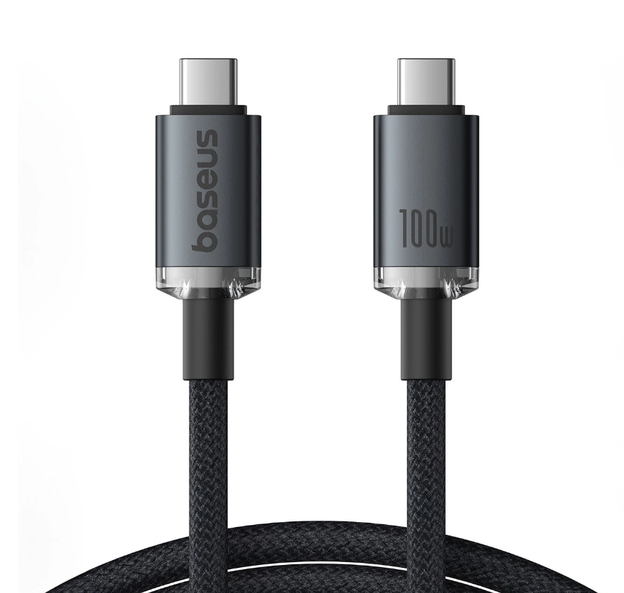 Juhe Baseus CB000089 Crystal Shine USB-C - USB-C 100W 20Gbps 1.5m (must)