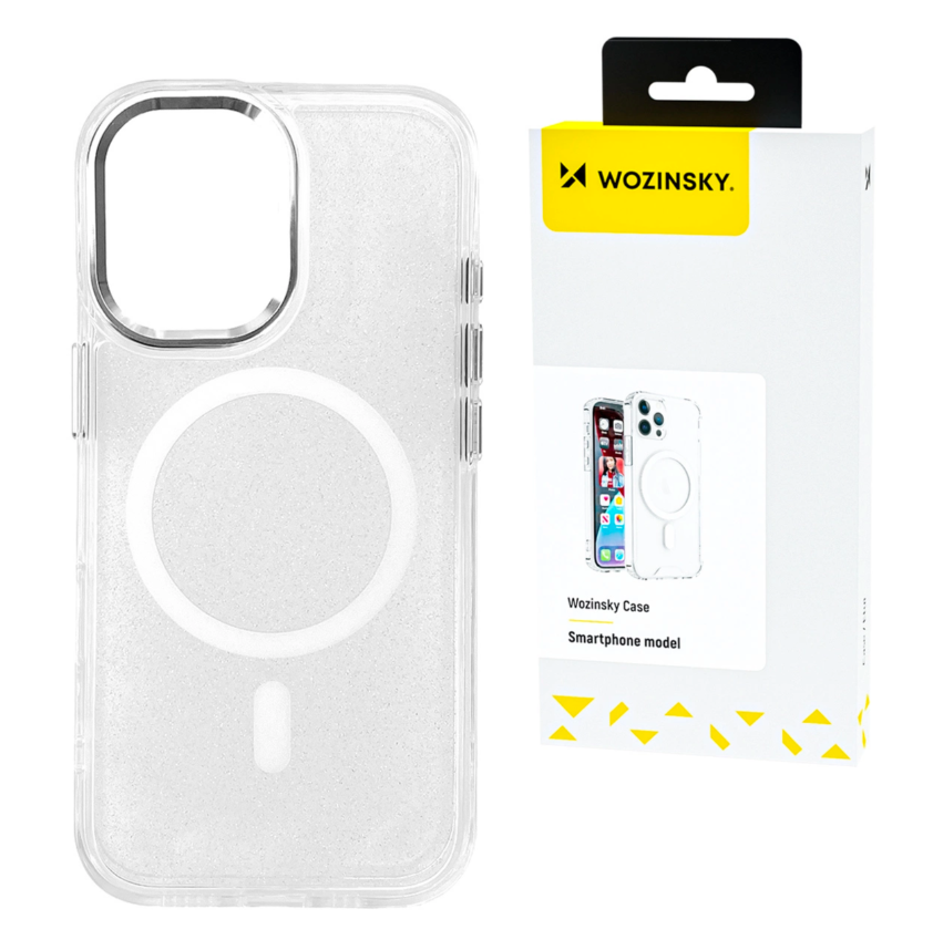 Silikoon Wozinsky Glitter MagSafe Samsung S24 FE (läbipaistev)