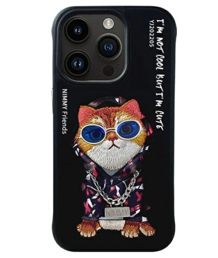 Ümbris Nimmy Glasses Cool Cat iPhone 15 Pro Max (must)