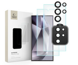 Kaitseklaas Tech-Protect Supreme Set kaitseklaas (2tk) + kaitse tagakaamerale Samsung Galaxy S24 Ultra (must)