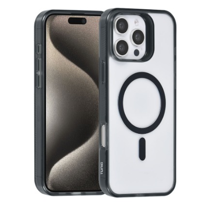 Silikoon MagSafeTUNIQ iPhone 16 Pro Max (läbipaistev / must)