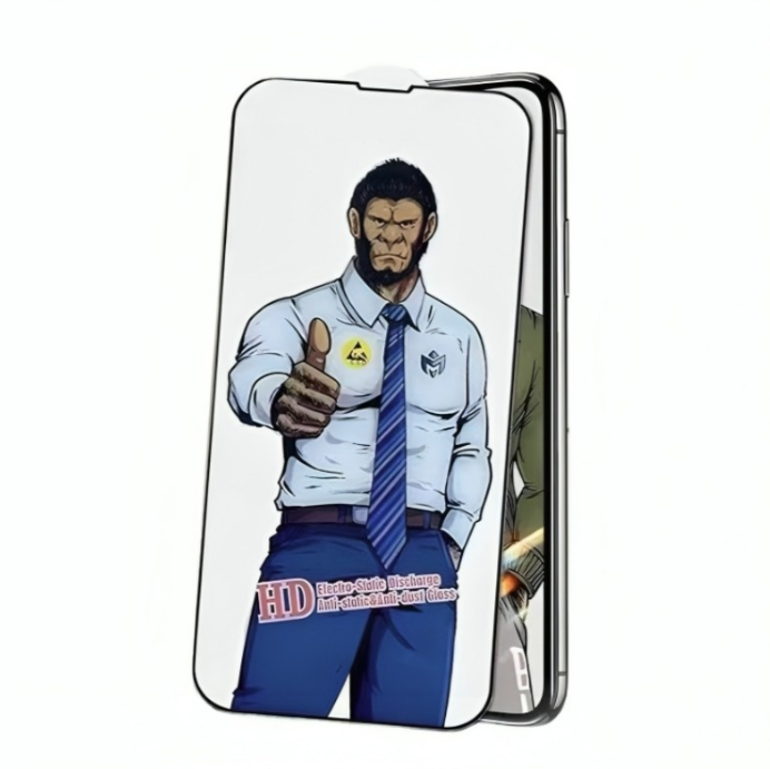 Kaitseklaas "Mr. Monkey Anti-Static" Full Glue iPhone 16 Pro Max / 17 Pro Max (must)