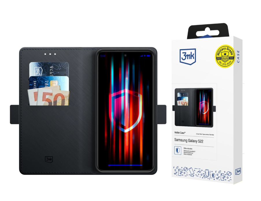 Ümbris kaanega 3mk Wallet Samsung S22 5G (must)