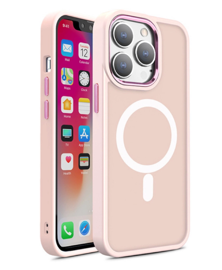 Ümbris Color Matte Magsafe iPhone 15 Pro Max (roosa)
