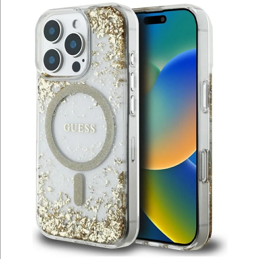 Guess ümbris Magsafe GUHMP16XRGRGED iPhone 16 Pro Max (läbipaistev / sädelev)