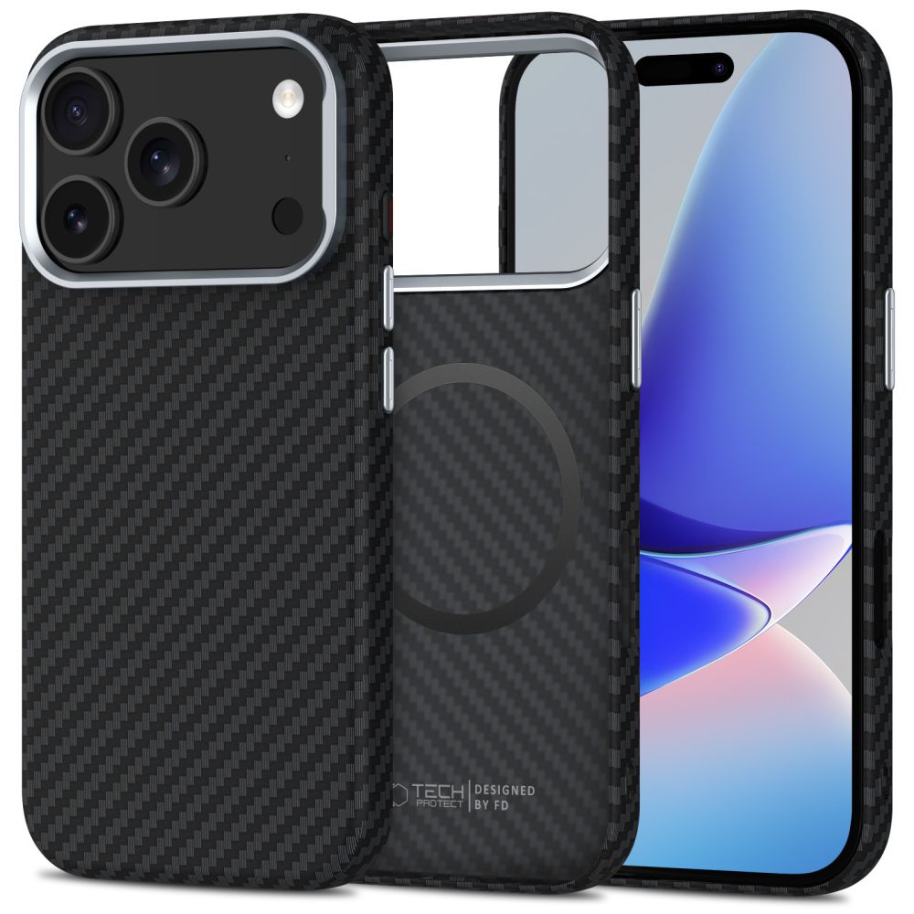 Ümbris Tech-Protect Ion Carbon Style MagSafe iPhone 17 Pro (must)