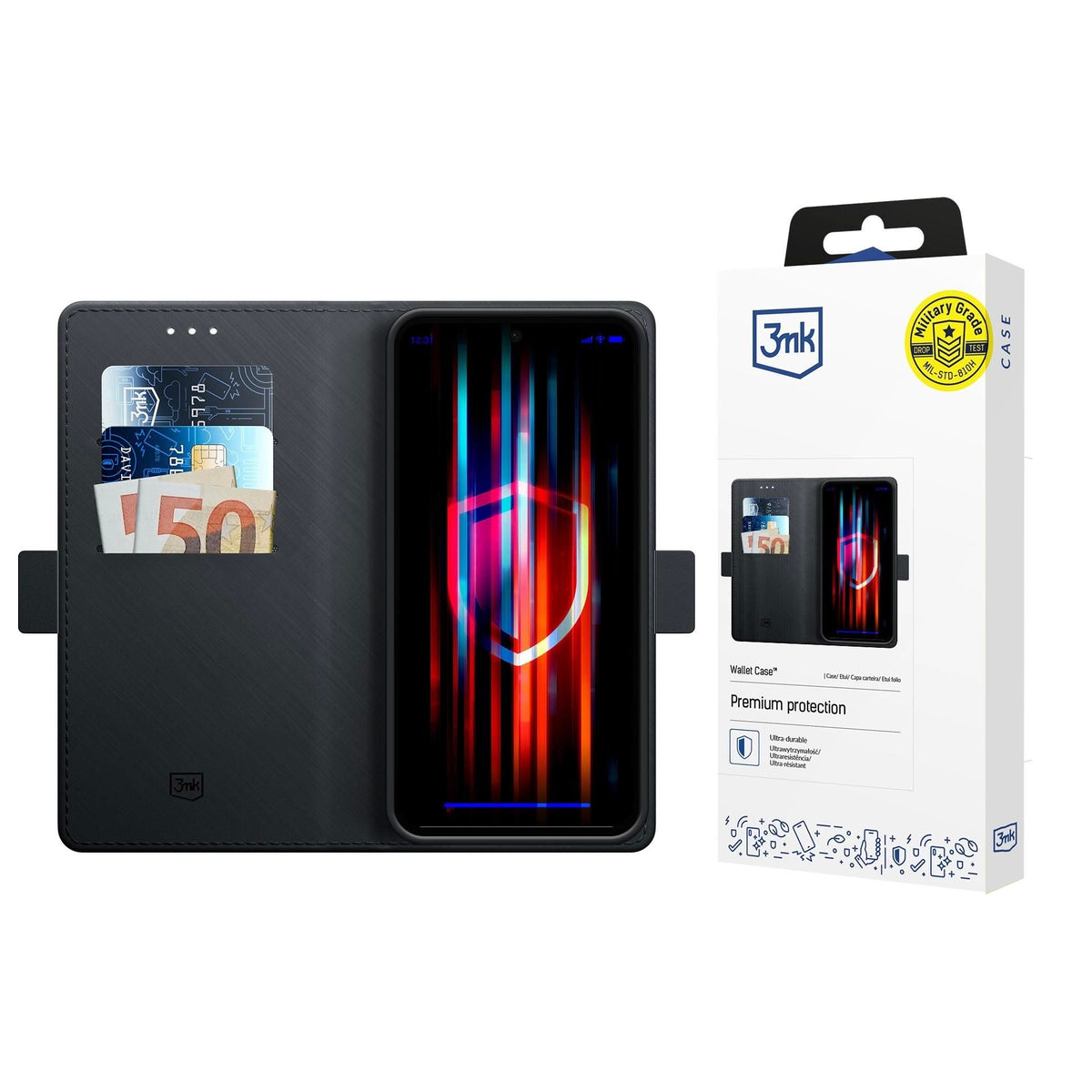 Ümbris kaanega 3mk Wallet Samsung XCover 7 (must)