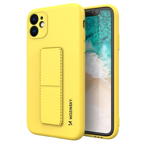Silikoon Forcell Leather Kickstand Iphone 12 mini (kollane)