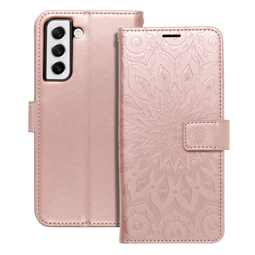 Ümbris kaanega Mezzo Book Samsung S21 FE (mandala/roosa kuld)