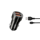 Autolaadija XO CC48 2x USB 2,4A black + USB-C (must)