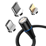 Juhe Maxlife MXUC-03 magnetic cable USB - Lightning + USB-C + microUSB 1m 3A (must)