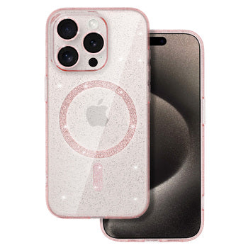Ümbris Glitter MagSafe iPhone 12 (roosa)