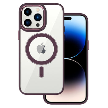 Ümbris Tel Protect Clear MagSafe Apple iPhone 13 Pro Max (läbipaistev/viinamari)