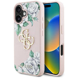 Guess ümbris Grained Roses Big 4G logo iPhone 16 (roosa)