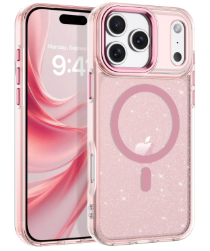 Ümbris Glitter MagSafe iPhone 17 Pro Max (roosa)