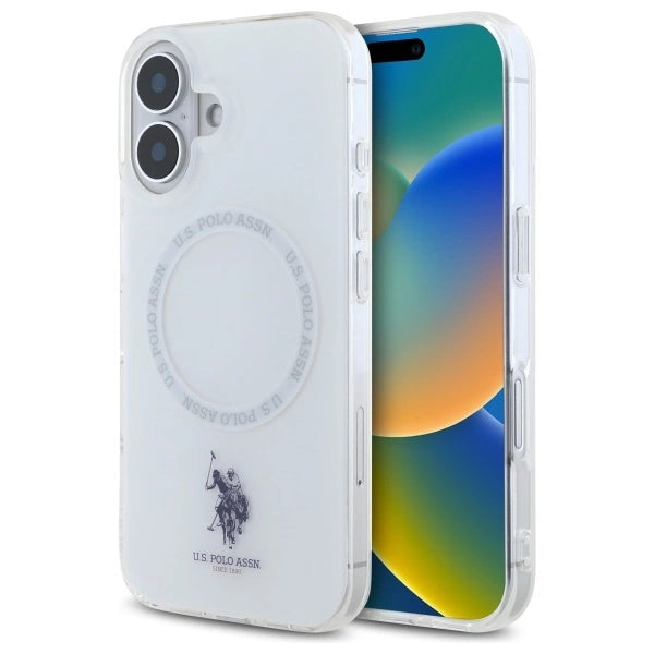 US Polo Ümbris USHMP16SHOCLDPW MagSafe iPhone 16 (valge)