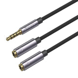 AUX kaabel YESIDO AUDIO CABLE YAU27 AUX MALE/2x3,5mm AUX FEMALE 30CM (valge/hõbe)