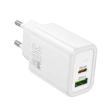 Adapter Hoco Hoco N63 30W GaN USB-C / USB-A (valge)