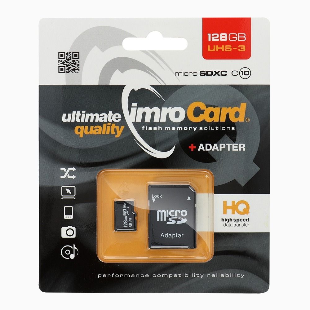 Mälukaart IMRO microSD 128GB SD adapteriga