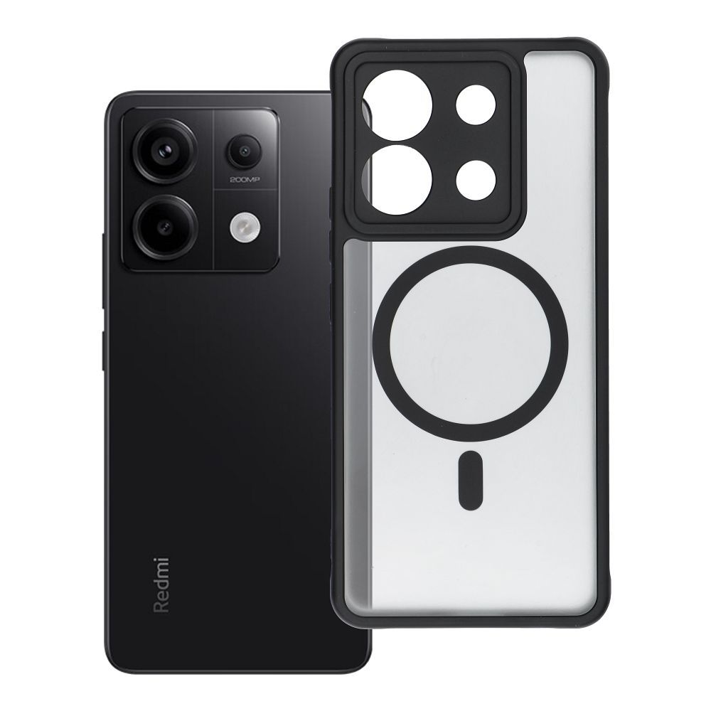 Ümbris FULL MATTE MagSafe Xiaomi Redmi Note 13 Pro 5G (läbipaistev / must)