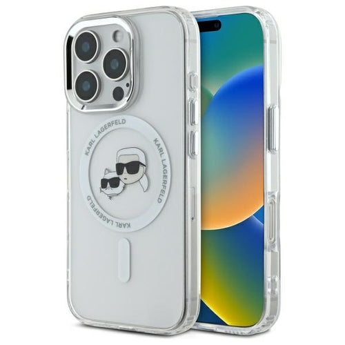 Karl Lagerfeld Ümbris IML Metal Karl&Choupette Head MagSafe iPhone 16 Pro Max (läbipaistev)