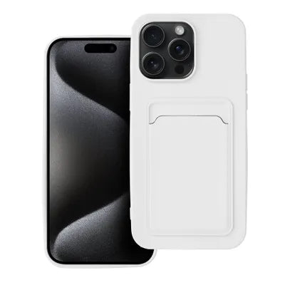 Silikoon CARD Case iPhone 15 Pro Max (valge)