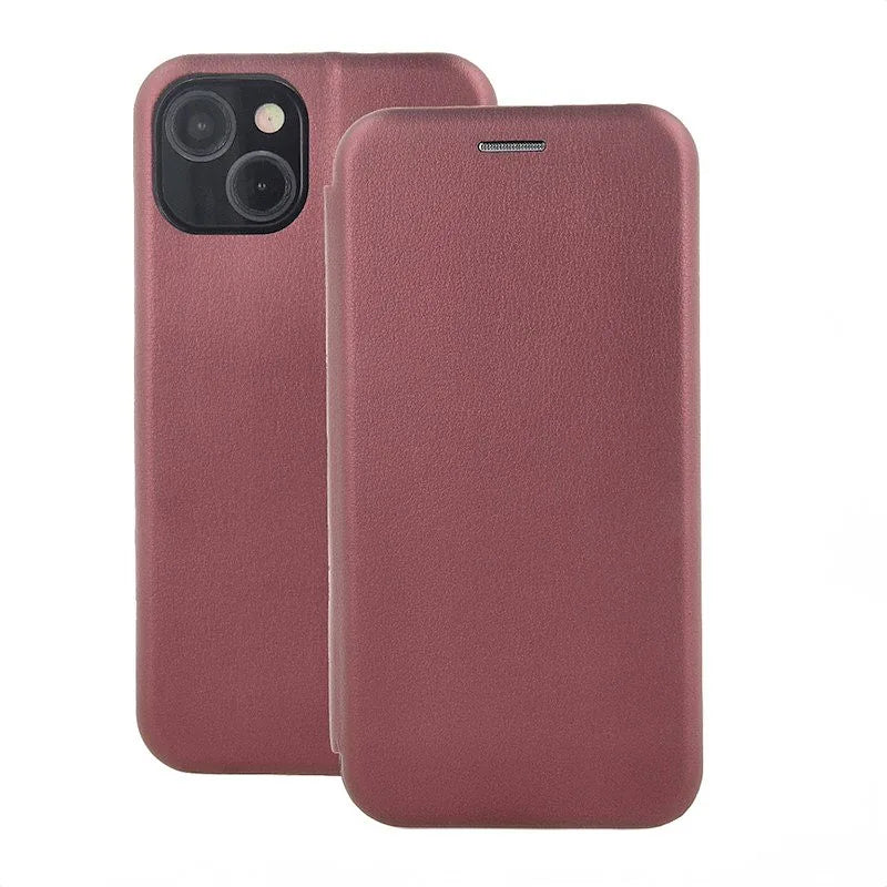 Ümbris kaanega Smart Diva iPhone 14 (viinamari)