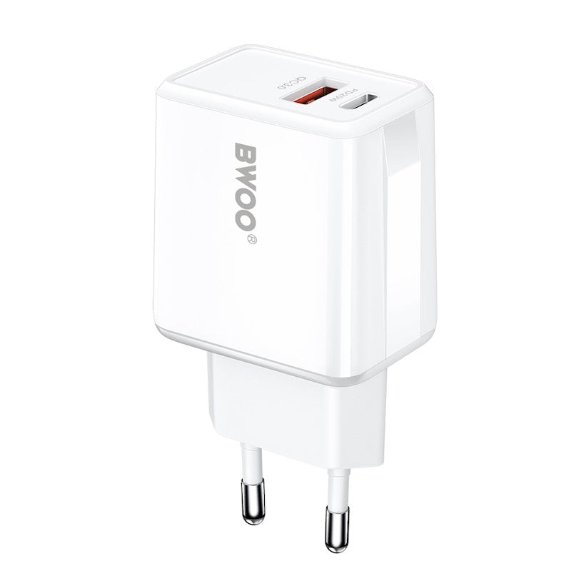 Adapter Type-C juhtmega BWOO CDA182, 1x USB-A, 1x USB-C, 38W (valge)