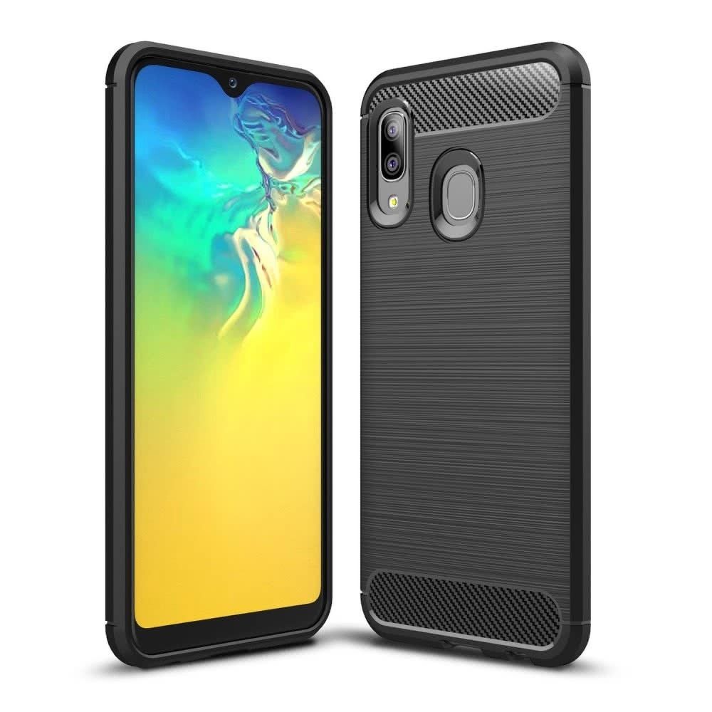 Silikoon Carbon Lux Samsung A20E (must)