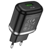 Laadija Hoco N3 USB QC 3.0, 3A 18W (must)