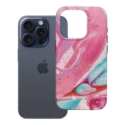 Ümbris F-Protect Mirage Magsafe iPhone 15 Pro (roosa marmor)