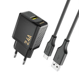 Laadija juhtmega USB-Type-C Dudao A23 2.4A (must)