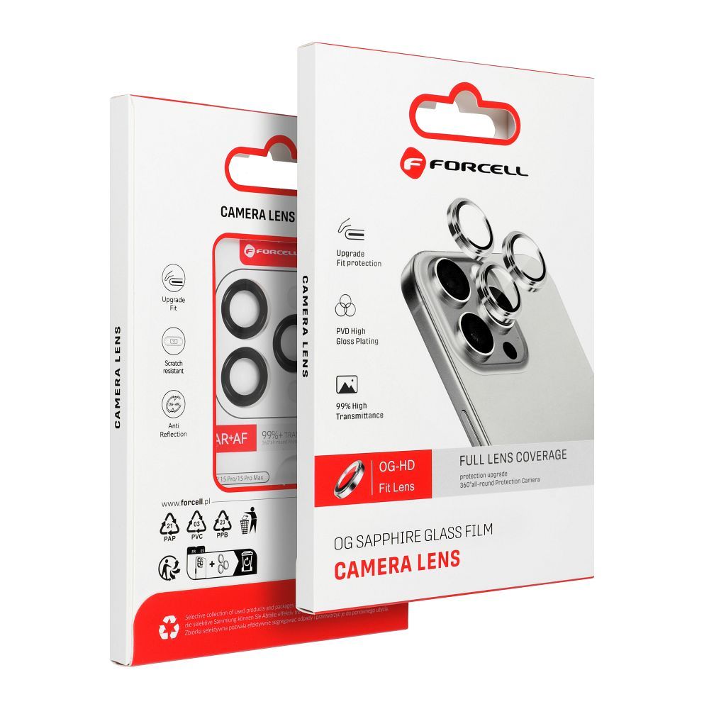 Kaitseklaas Forcell Premium tagakaamerale iPhone 13 / 13 Mini (hõbe)