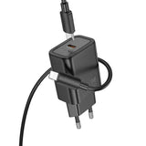 Laadija Hoco N62 30W GaN USB-C + USB-C to Lightning cable 1.0m (must)