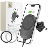 Autohoidik laadijaga Tech-Protect MM15W-V1 15W, ventilatsiooni (must)