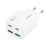 Adapter Hoco 2 x USB C + 2 x USB A QC3.0 PD 3A 30W N56 (valge)