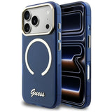 Guess Magsafe Ümbris IML Script Metal MagSafe iPhone 17 Pro Max (sinine)