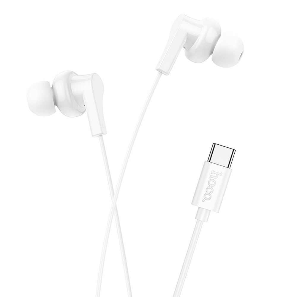 Juhtmega kõrvaklapid Hoco M114 USB-C (valge)