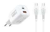 Kiir Laadija VEGER TR150 USB A + Type C + Type C to C 100W (valge)