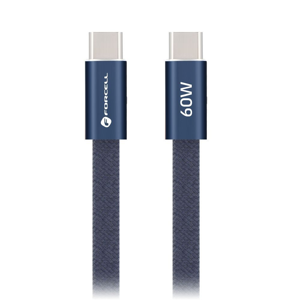 Juhe Forcell F-Energy QC4.0 PD 3A 60W Silicone Type-C to Type-C 1.2m (sinine)