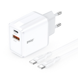 Laadija BWOO CDA182 Type-C+USB-A 20W + Type-C 1.0m (valge)