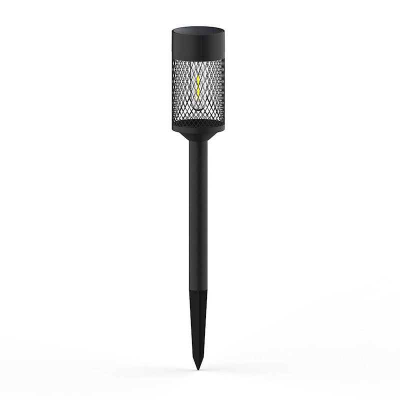 Forever Light päikesepaneeliga LED-lamp terasest post (must)
