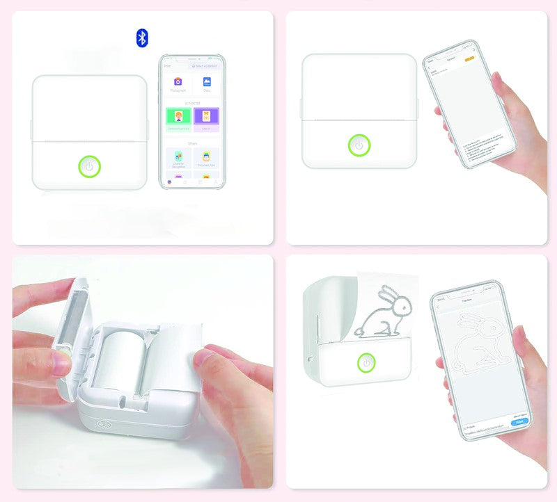 Setty Mini termoprinter Bluetoothiga (valge)