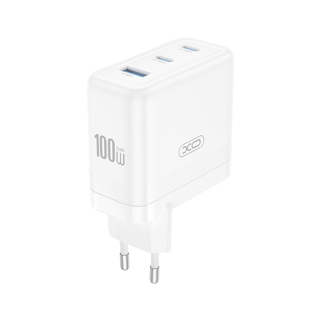 Adapter XO CE35 100W 2xUSB-C / USB-A (valge)