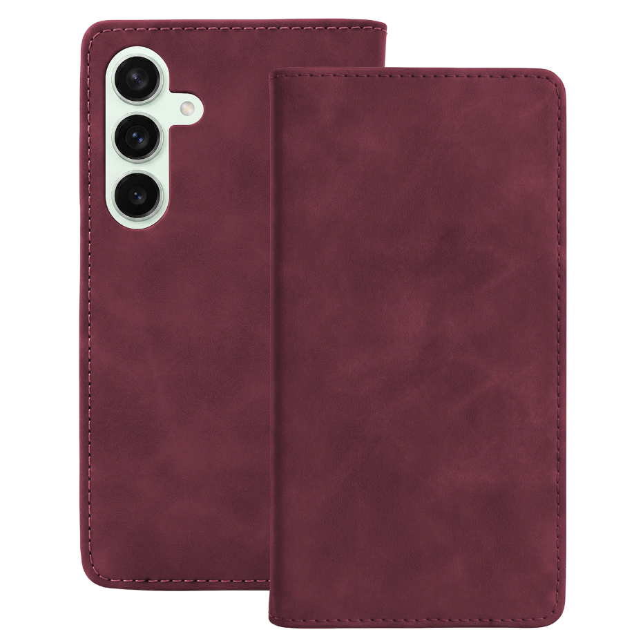 Ümbris kaanega Smart Suede Samsung Galaxy S24 (viinamari)