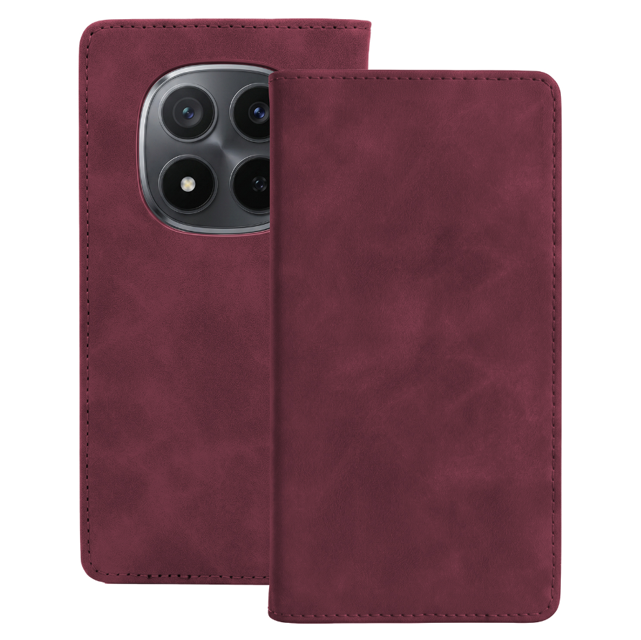 Ümbris kaanega Smart Suede Xiaomi Redmi Note 15 5G (viinamari)