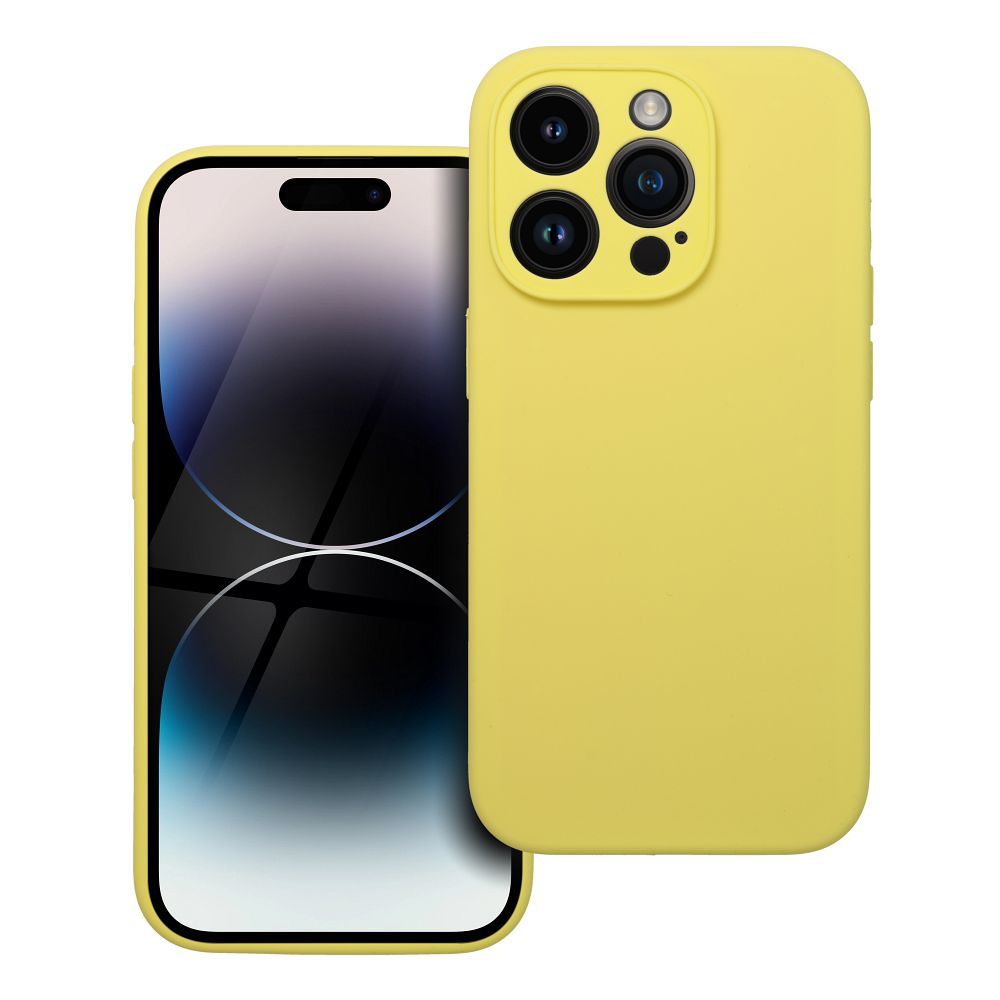 Ümbris Silicone 2mm iPhone 14 Pro (kollane)