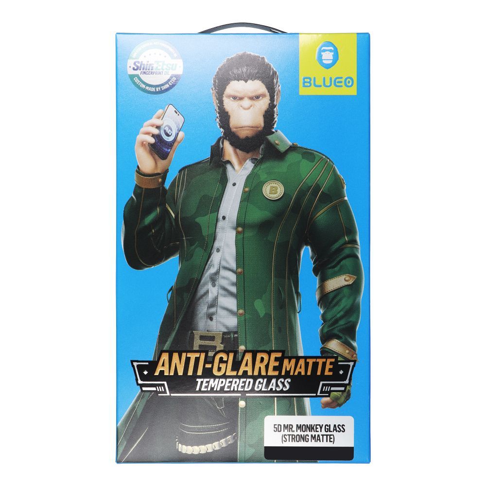 Kaitseklaas "5D Mr. Monkey" Full Glue Strong Matte iPhone 12/ 12 Pro (must)